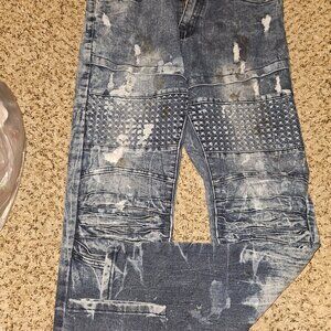 Mens distressed bleached 34×32 jeans